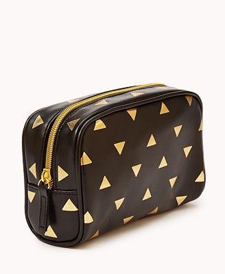 Metallic Triangle Print Cosmetic Pouch